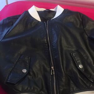 Black and white bomber jacket